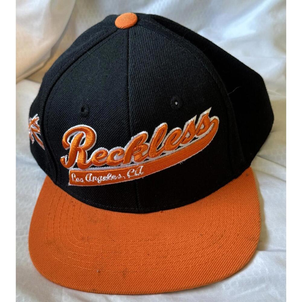 Y&R Young and Reckless Los Angeles Snapback Hat Black & Orange